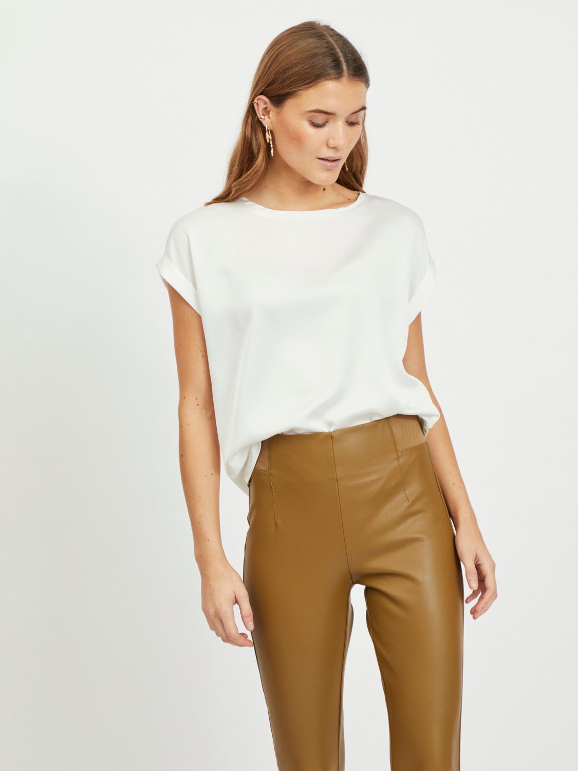 VIELLETTE T-shirts & Tops - snow white - VERO MODA & VILA Bergvik